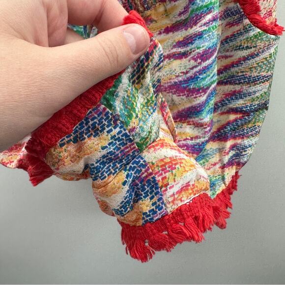 Charlie Jade 100%‎ Silk Multicolor Ikat Print Strapless Romper Size S - Picture 3 of 7